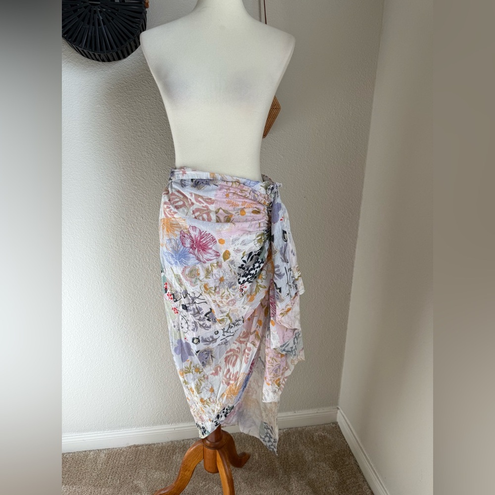 Z&L Asymmetrical Paisley Gathered Skirt, Size Large